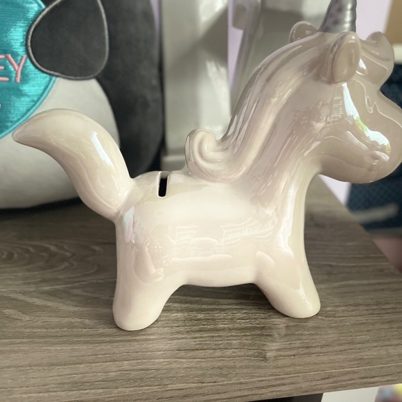 Other - cute unicorn piggy bank with silver horn or decorative display ornament